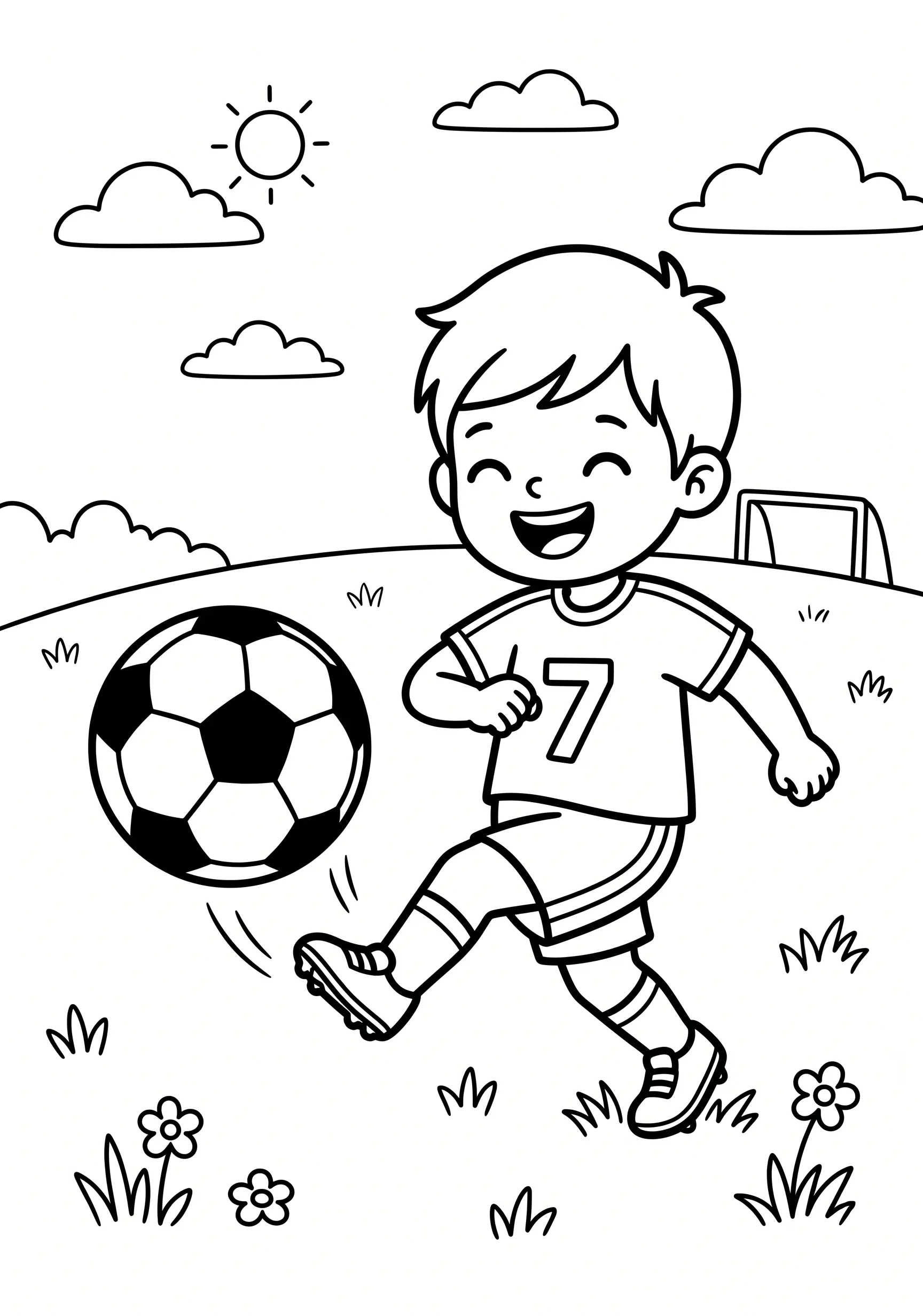 Soccer ball coloring page free for toddlers ages 2-4