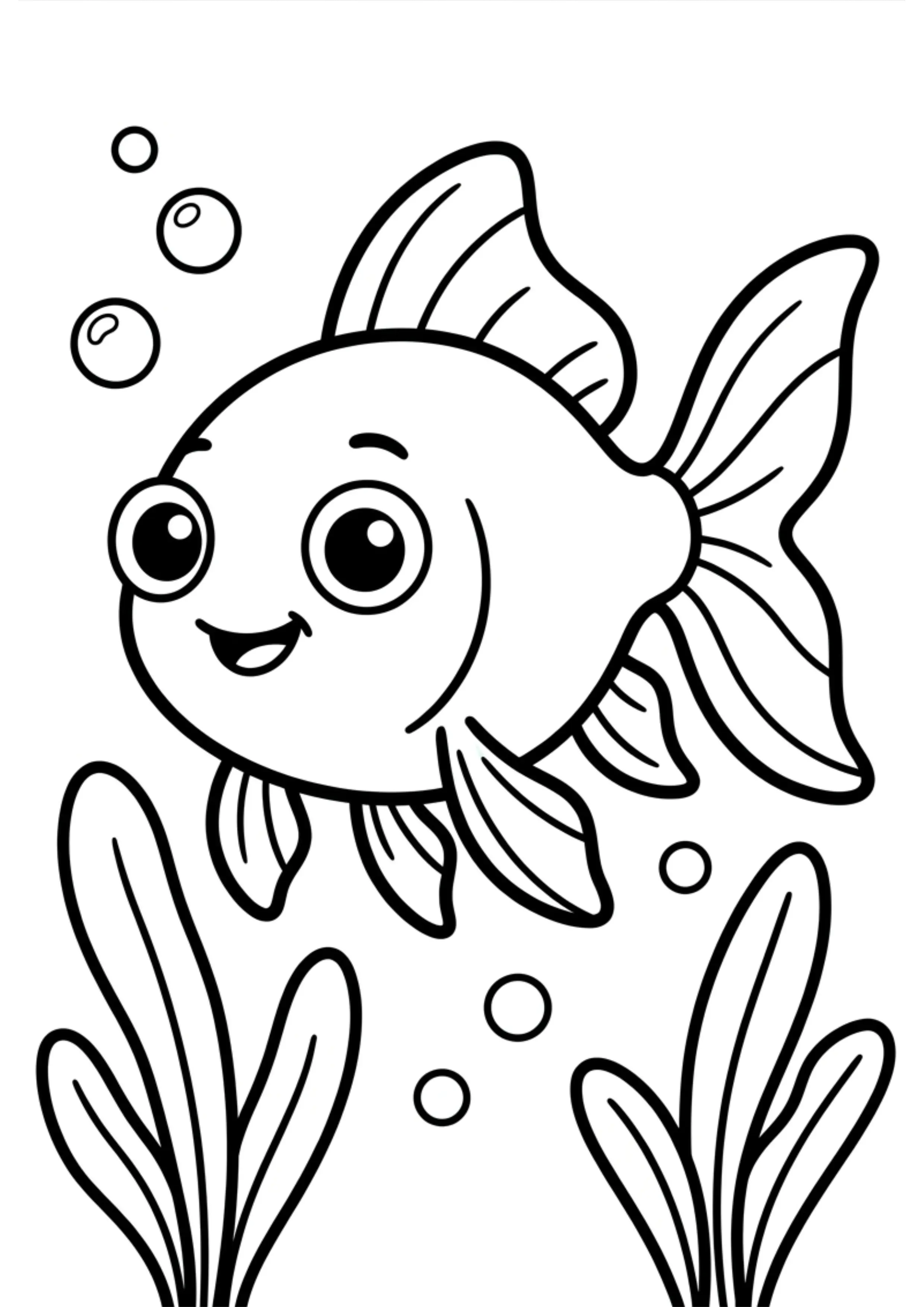 Goldfish coloring page free for toddlers ages 2-4