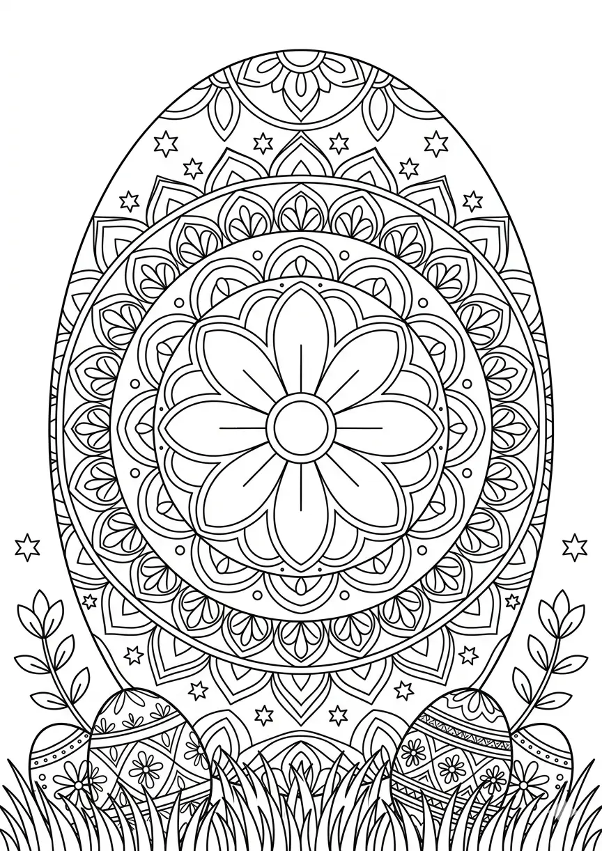 Easter egg coloring page free printable for kids