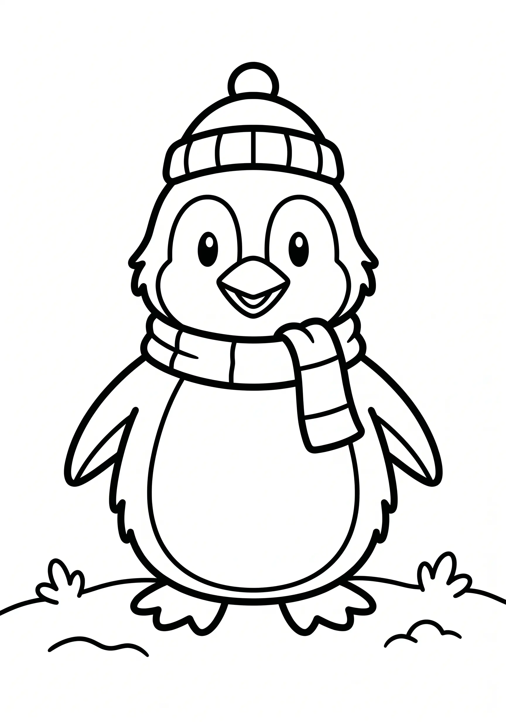 Pinguin Ausmalbild kostenlos für Kleinkinder 2-4 Jahre