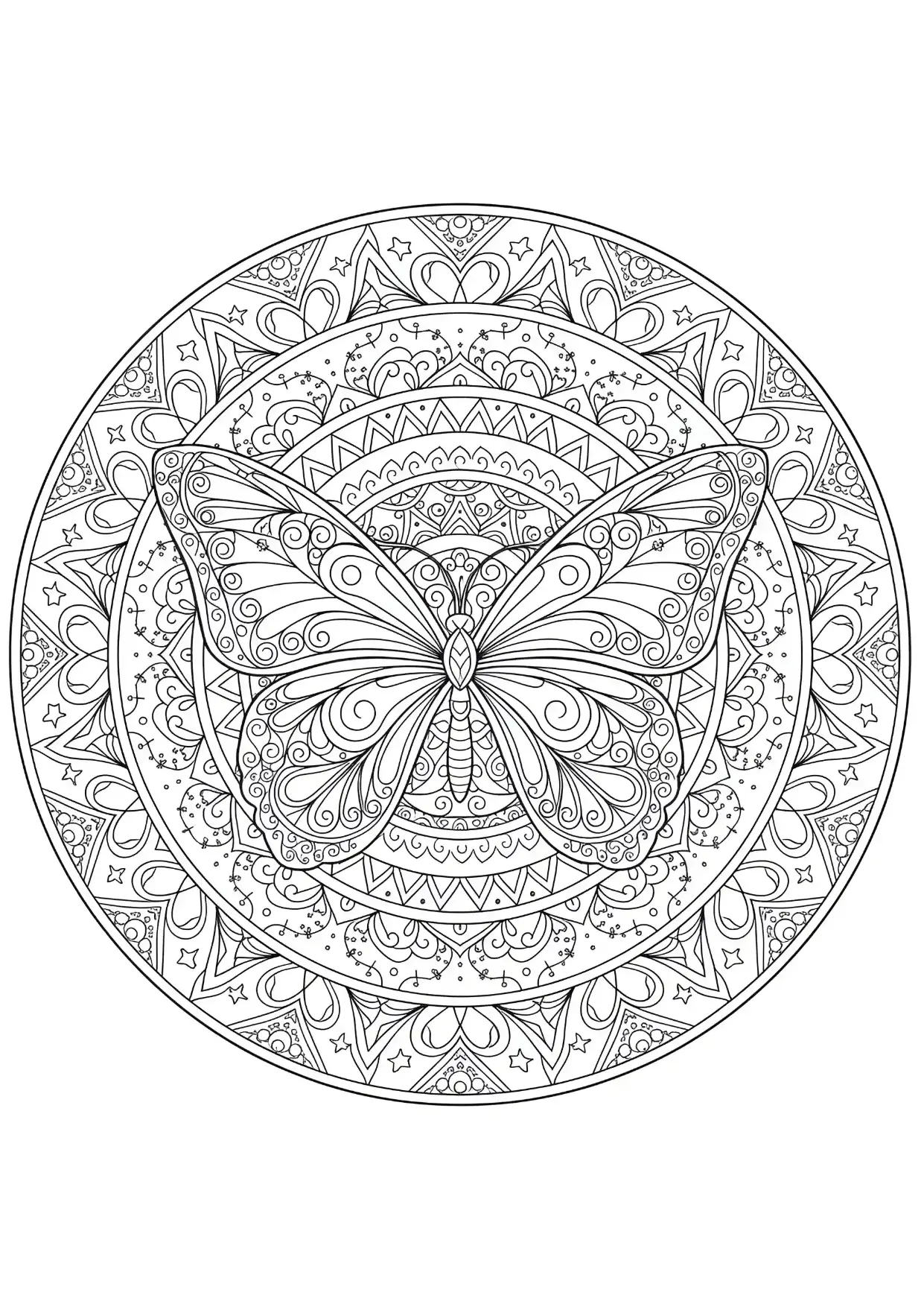 Schmetterling Ausmalbild für Fortgeschrittene