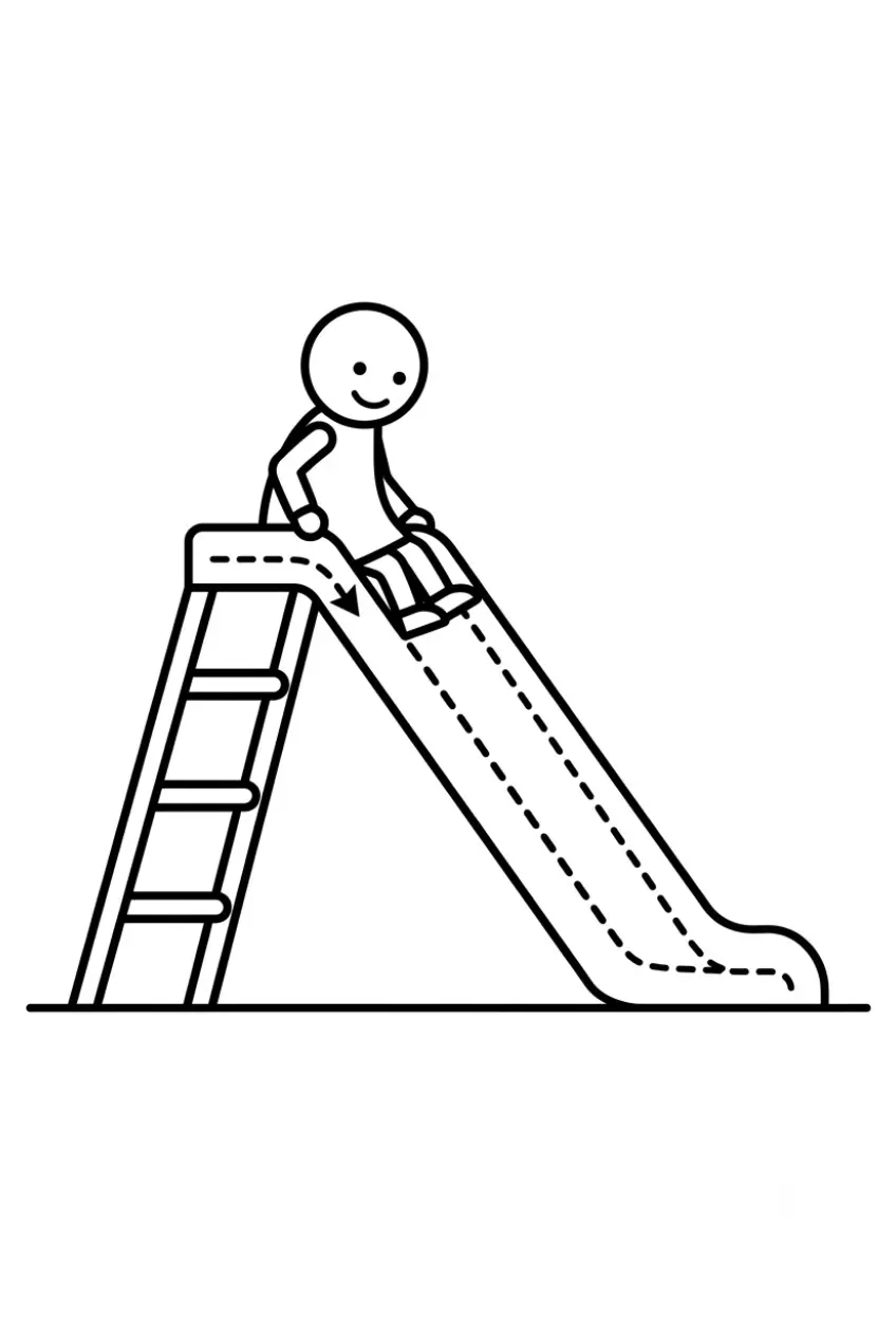 Slide tracing worksheet for coloring and handwriting practice