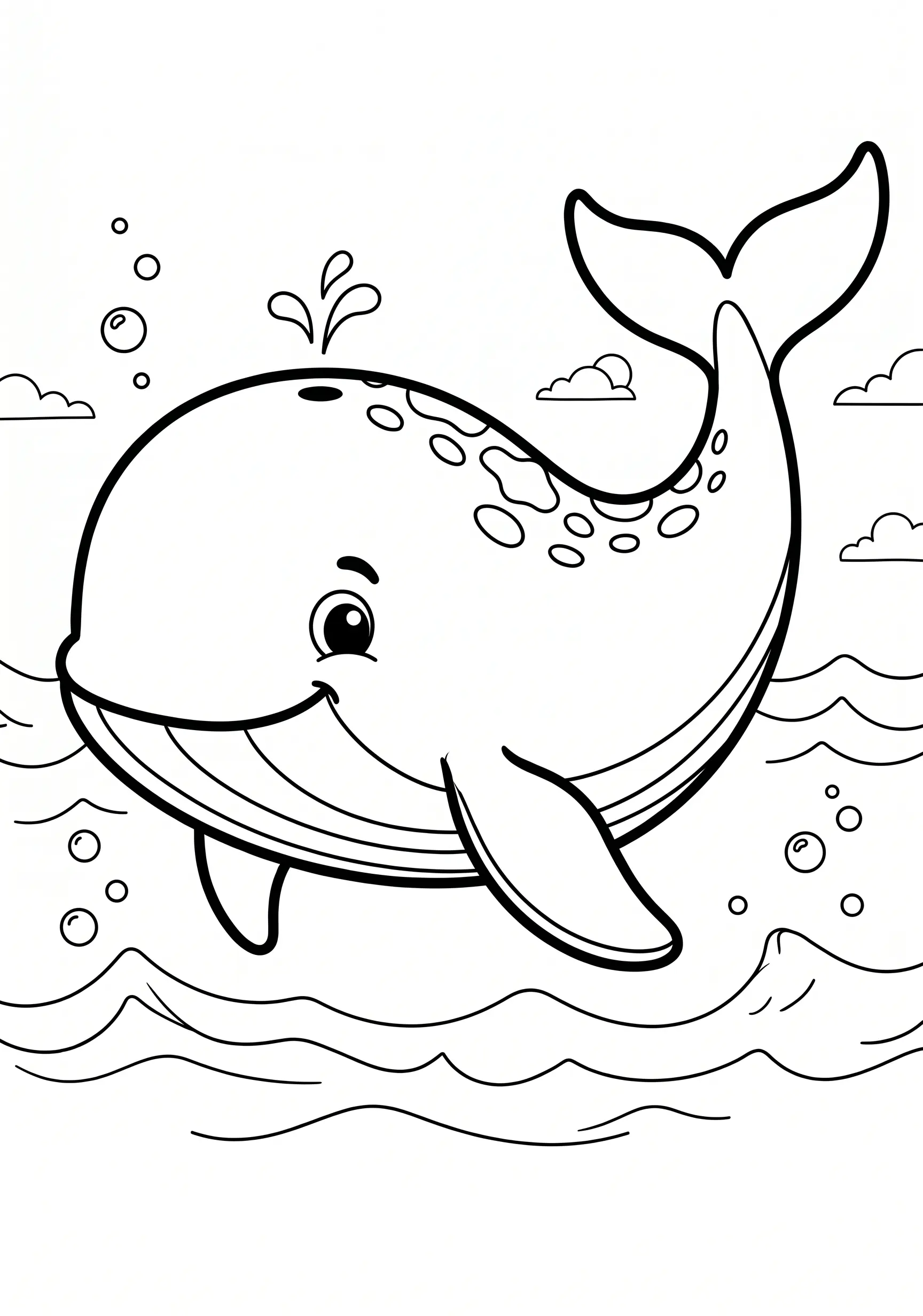 Wal Ausmalbild kostenlos für Kinder 5-8 Jahre