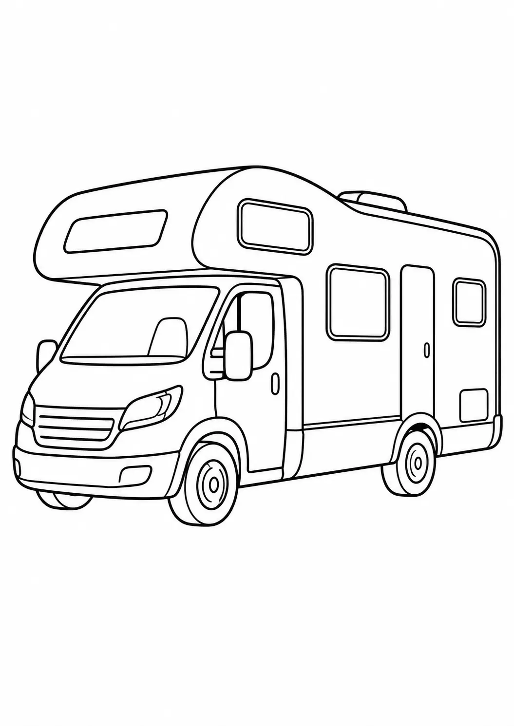 Wohnmobil Ausmalbild kostenlos für Kinder 5-8 Jahre