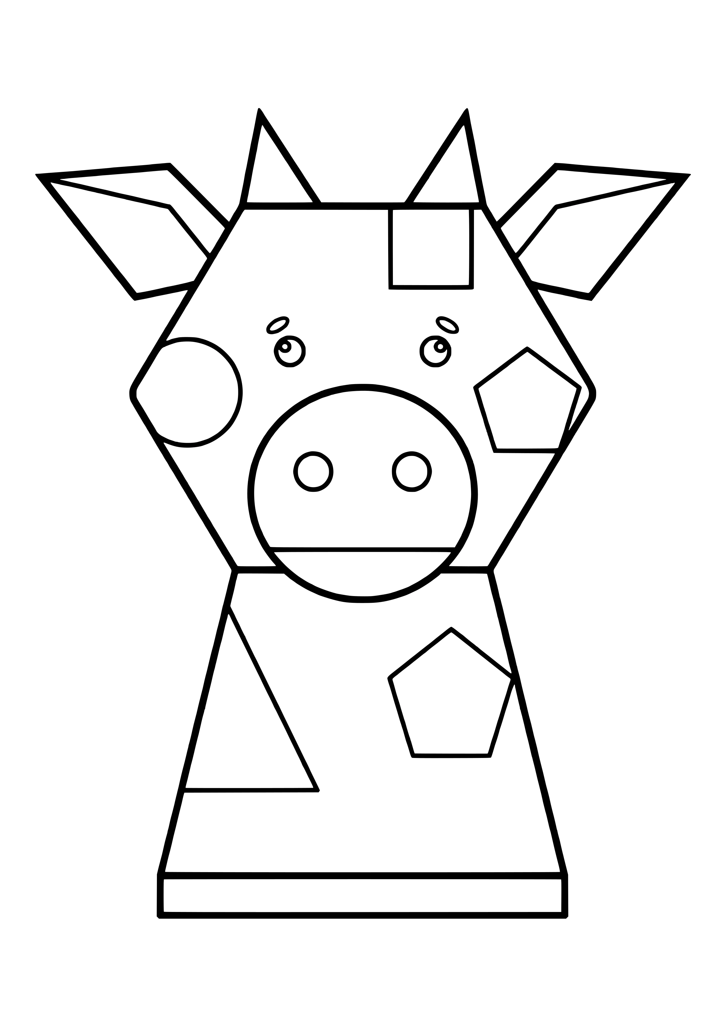 Geometric Cow Portrait Coloring Page | PureSketchy