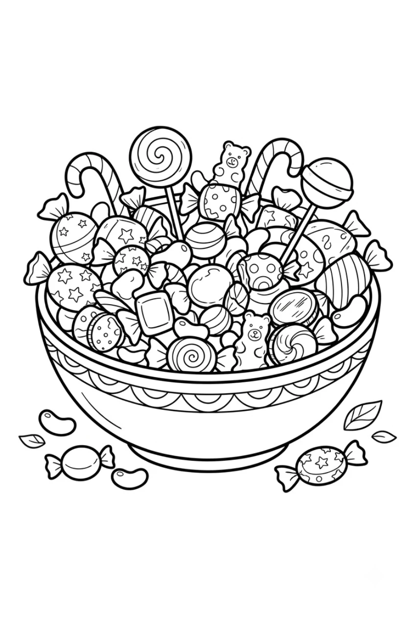 Bonbon-Schale Ausmalbild