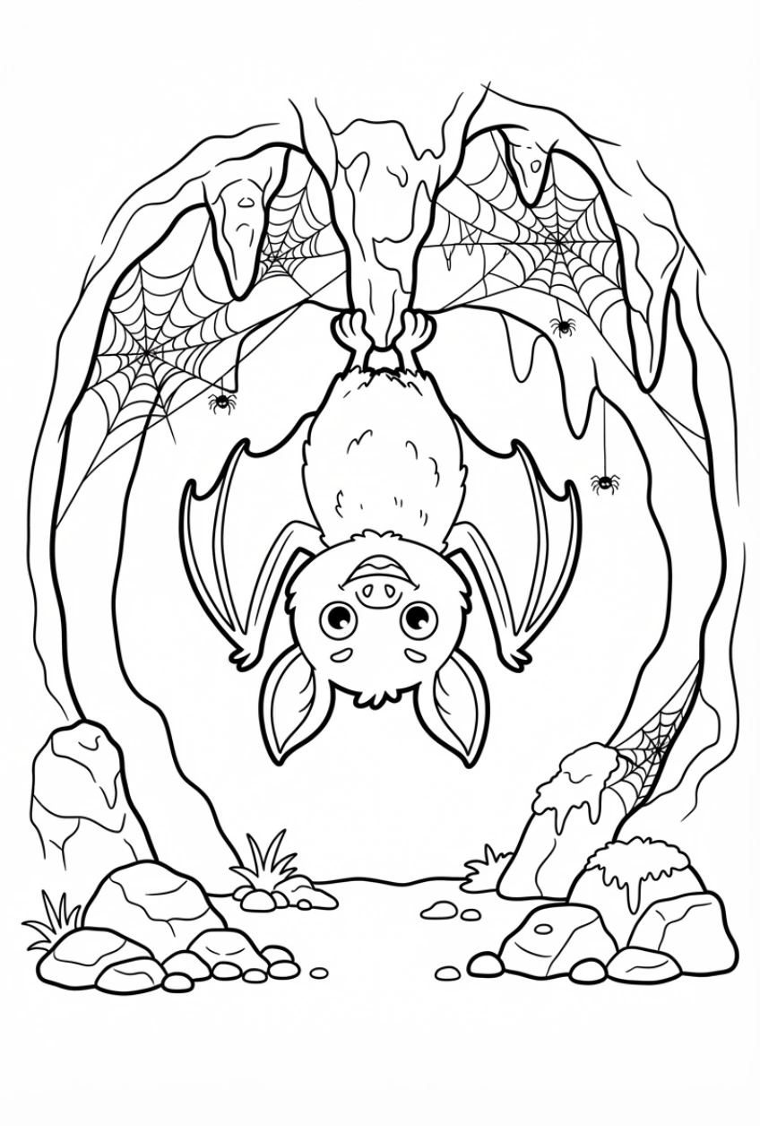 Fledermaus kopfüber Ausmalbild