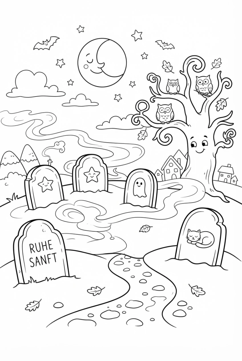 Friedhof Ausmalbild
