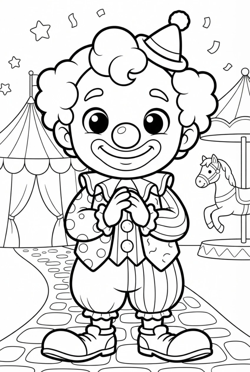 Grusel-Clown Ausmalbild