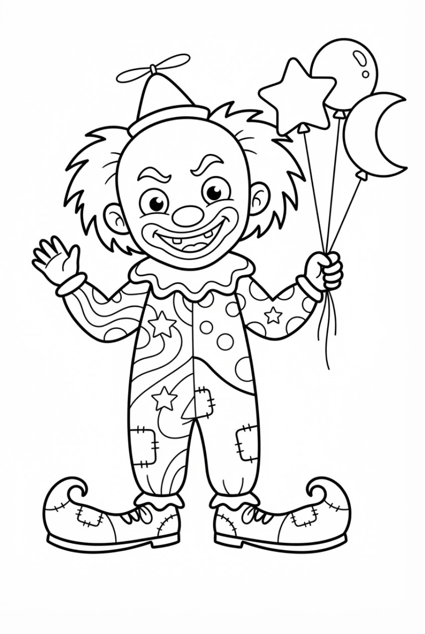 Gruselclown Ausmalbild