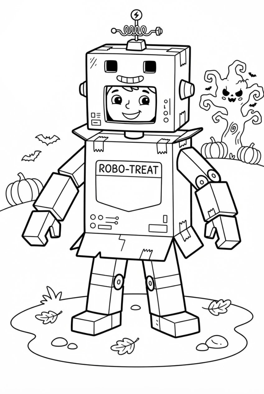 Kind als Roboter Ausmalbild