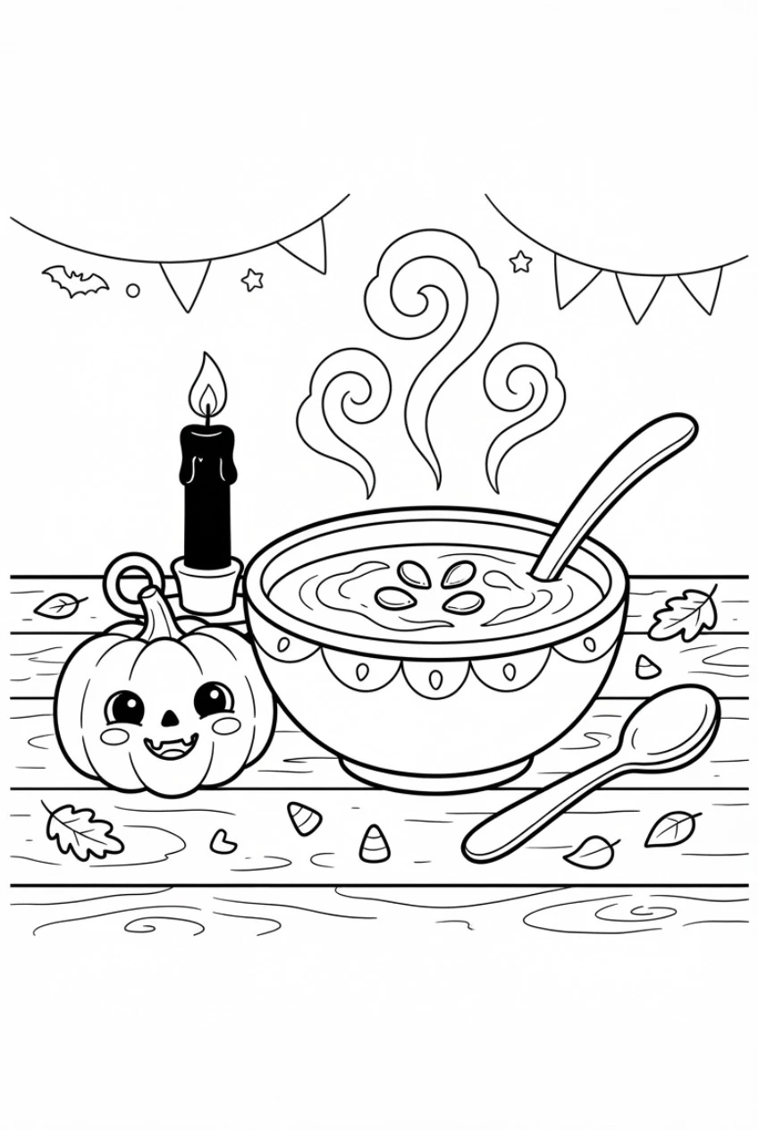 Kürbissuppe Ausmalbild