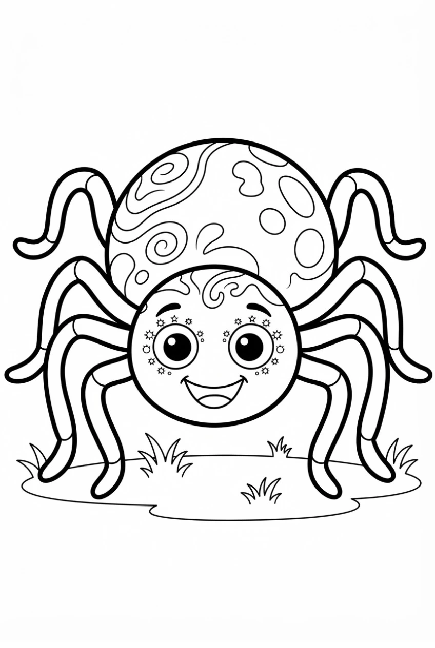 Riesenspinnenmonster Ausmalbild