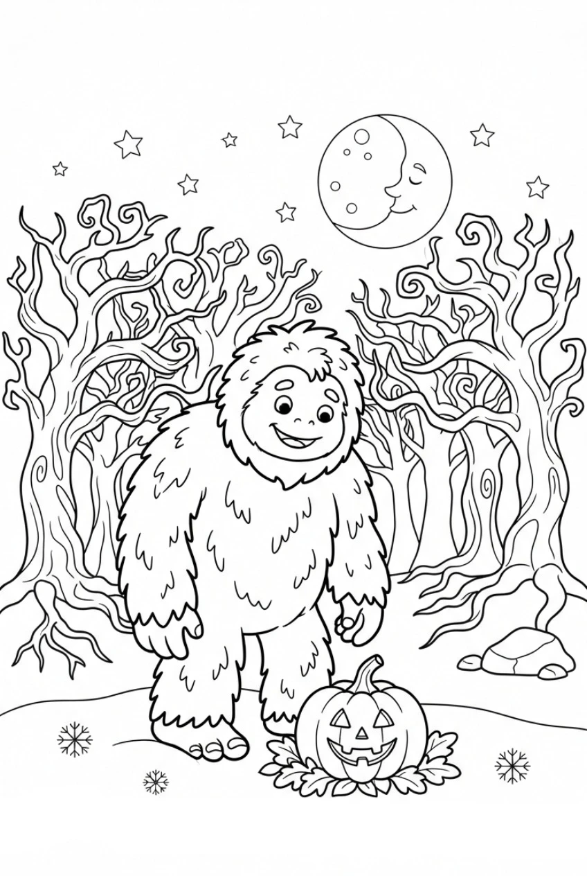 Schneemonster Ausmalbild