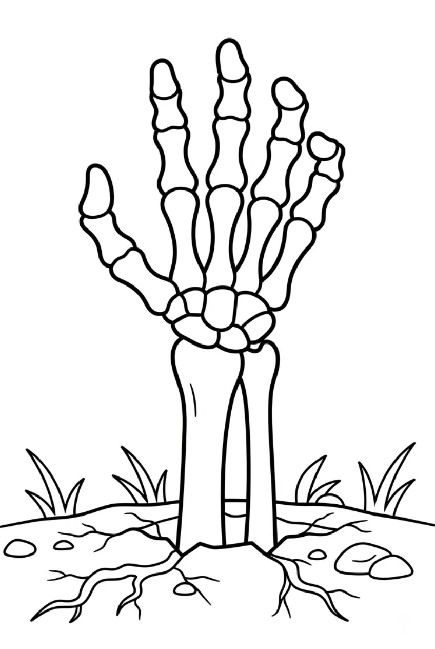 Skelett-Hand Ausmalbild