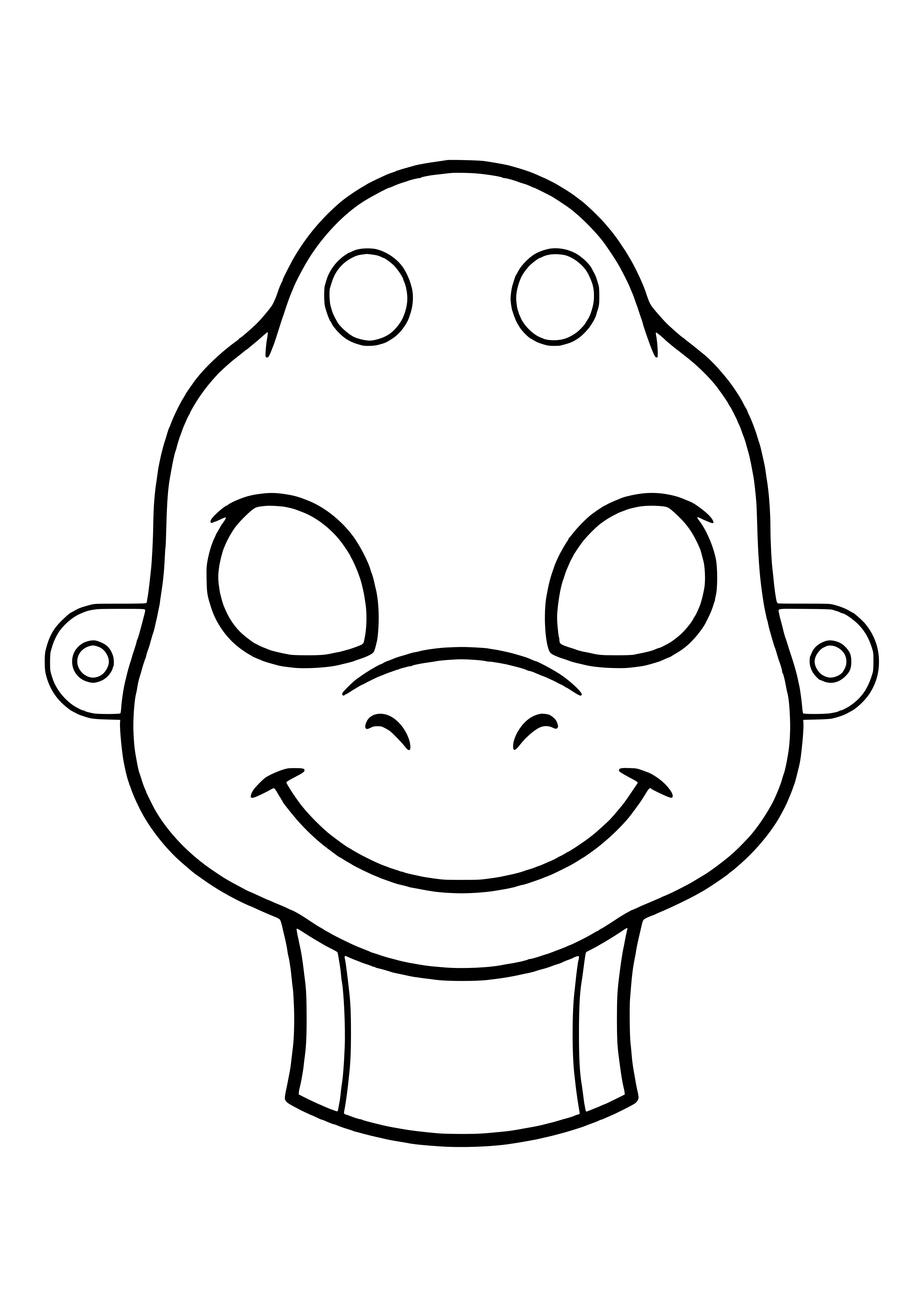 Brachiosaurus mask with a tall forehead crest, big nostrils, and a wide smile, ready to print