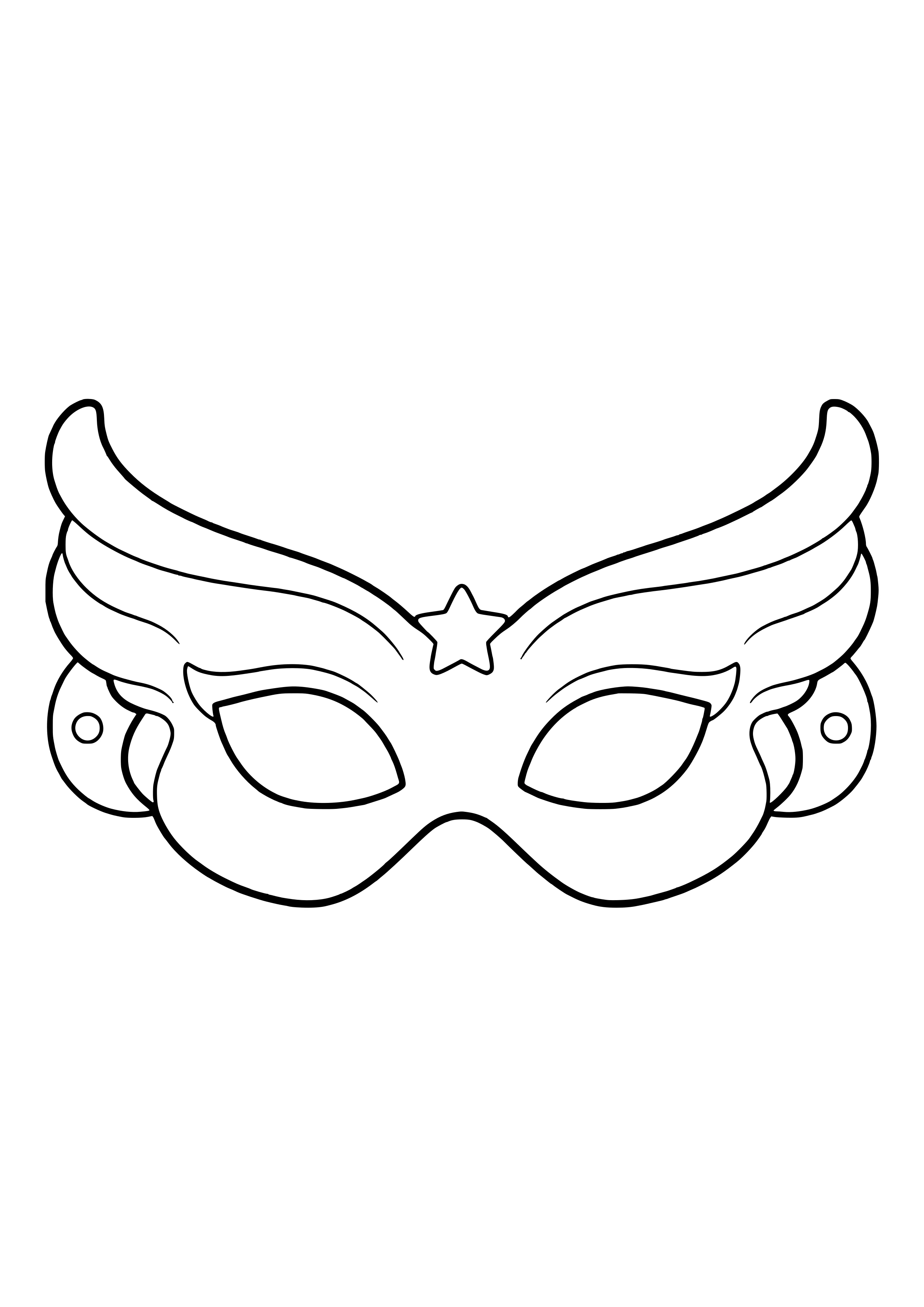 Fairy eye mask with sweeping wings and a small star, ready to print