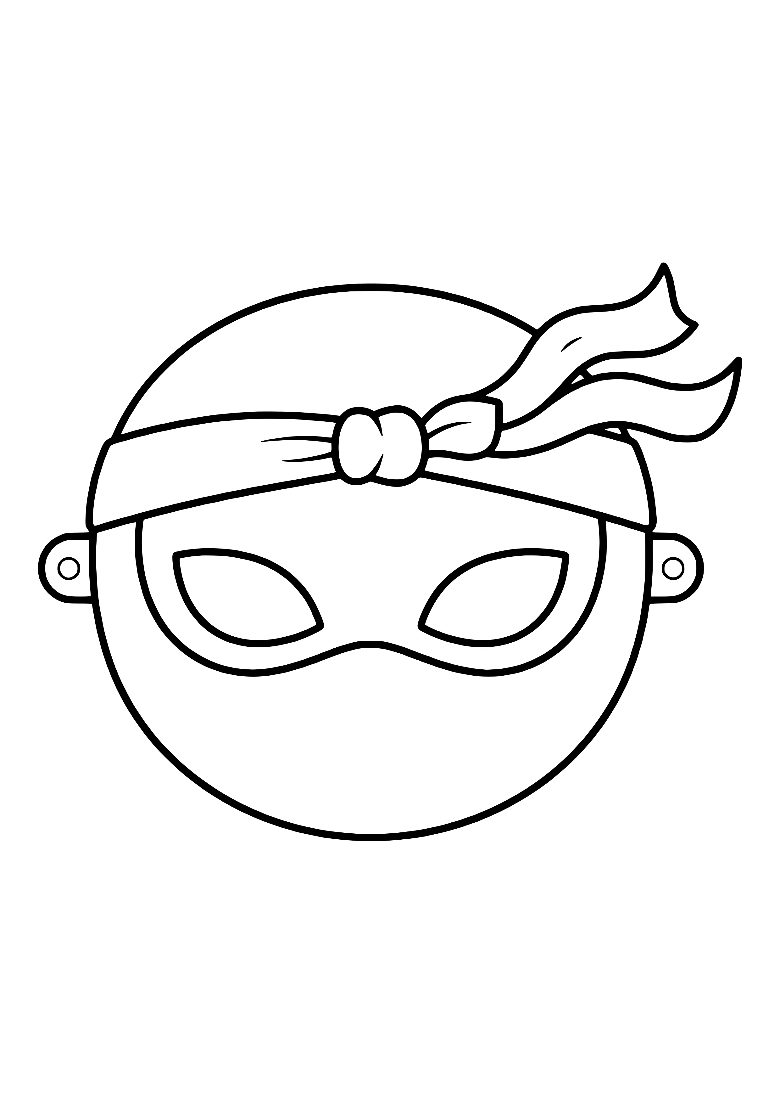 Ninja Maske mit Stirnband, Knoten und flatternden Bandenden zum Ausdrucken