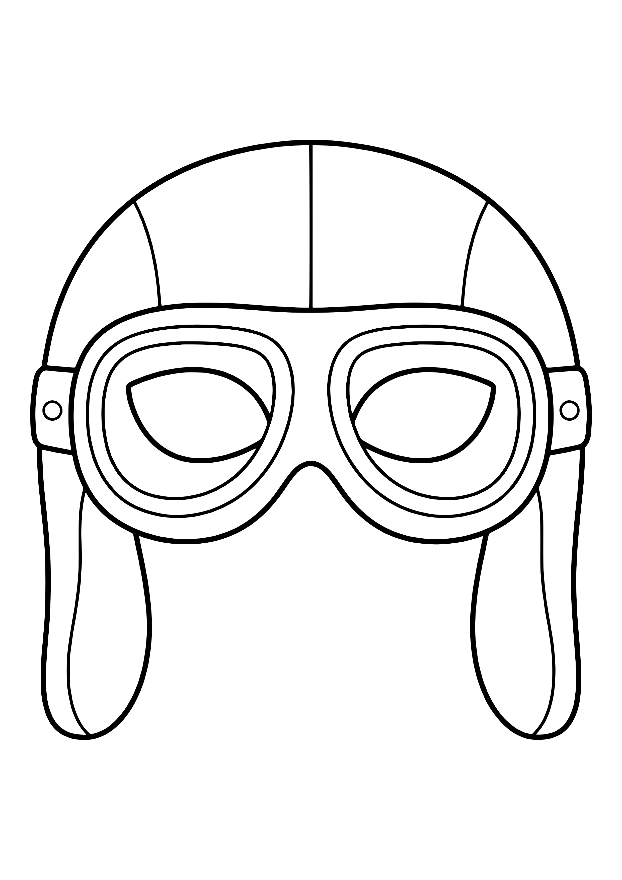 Pilot eye mask with big flight goggles, a strap, and an aviator cap with ear flaps, ready to print