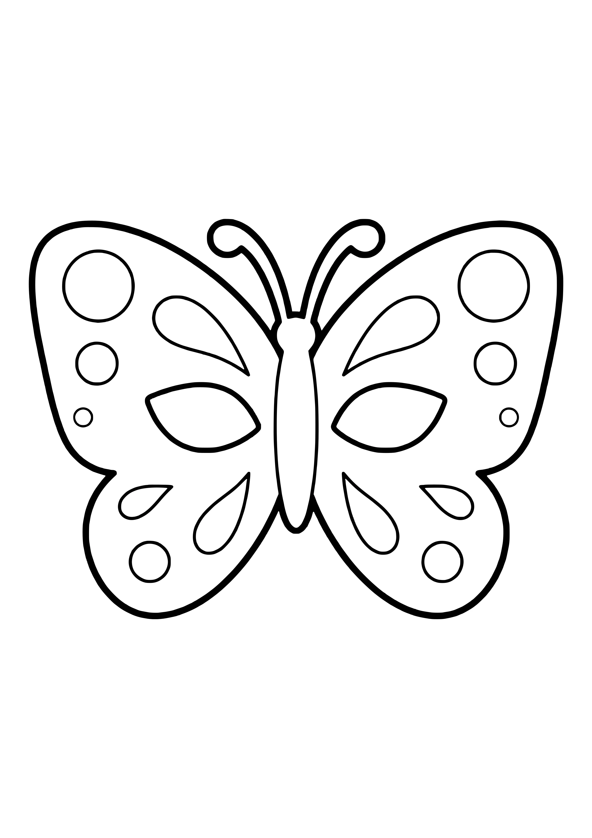 Schmetterling Augenmaske mit großen Flügeln, Kreisen und Fühlern zum Ausdrucken