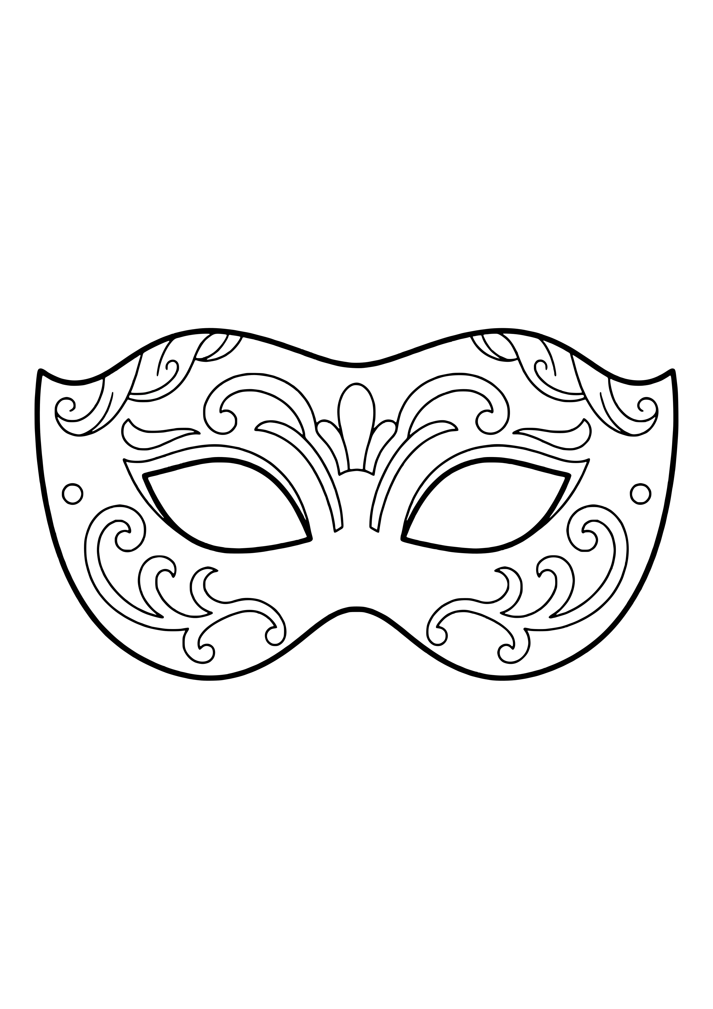 Filigrane Spitzenmaske mit großen Blüten- und Bogenmustern zum Ausdrucken