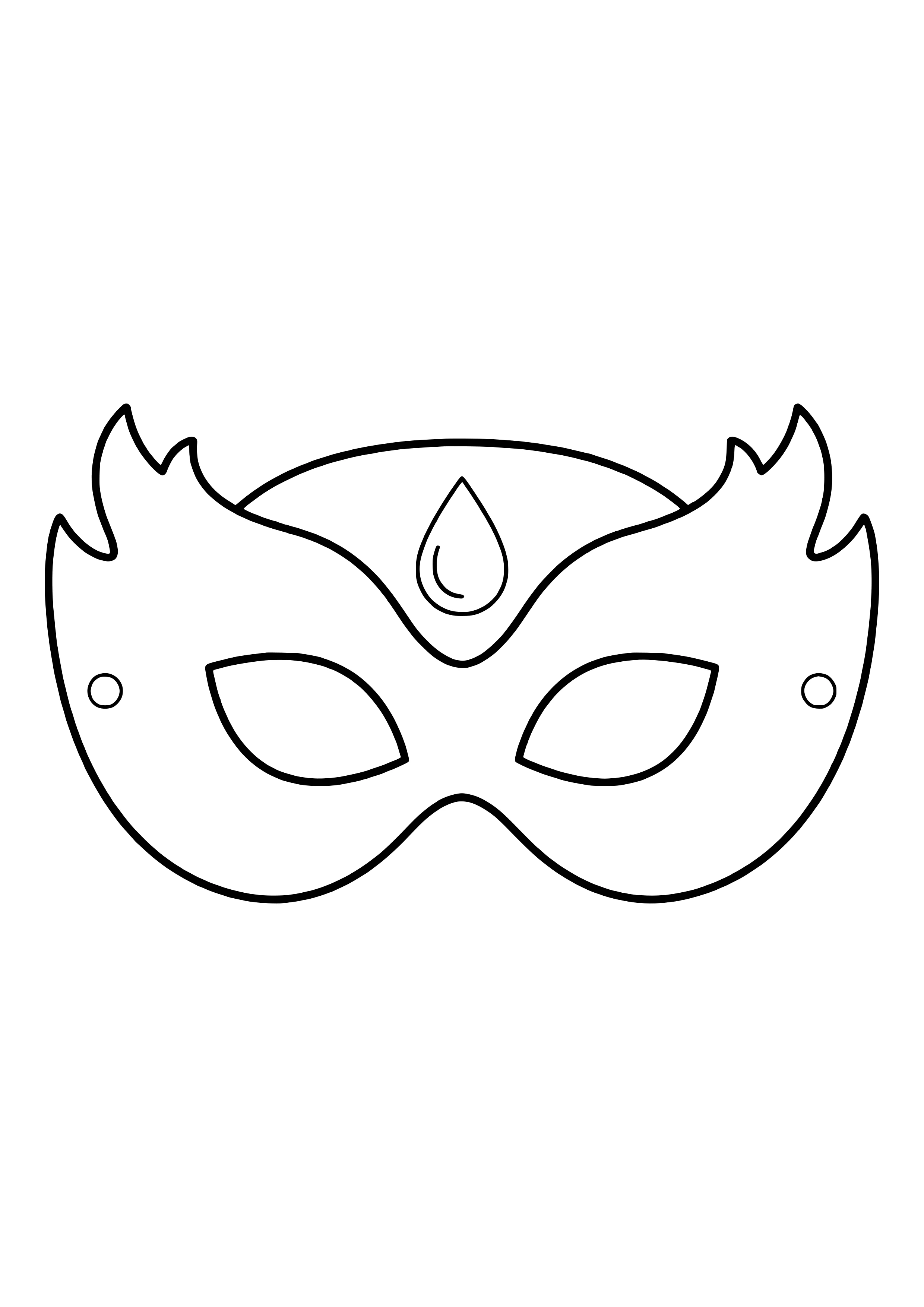 Superheldinnen Augenmaske mit großen Wellen und Tropfen-Symbol zum Ausdrucken