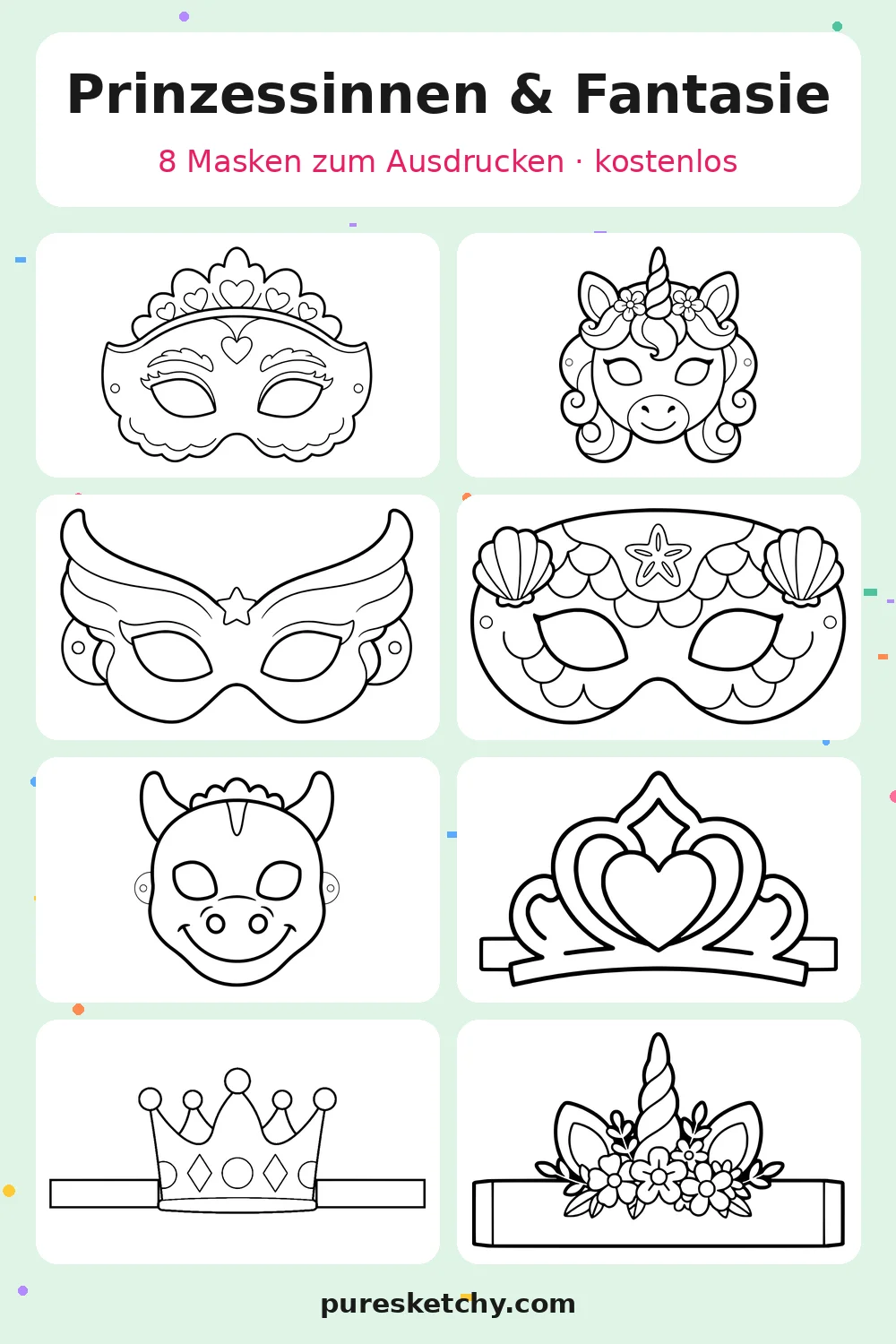 Prinzessinnen & Fantasie – Masken-Bastelset