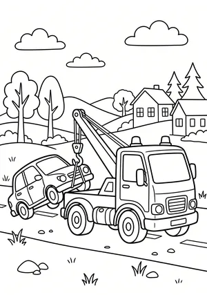 Abschleppwagen Ausmalbild