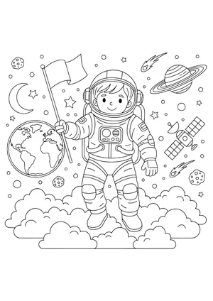 Astronaut Ausmalbild