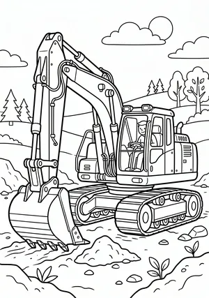 Bagger (groß) Ausmalbild