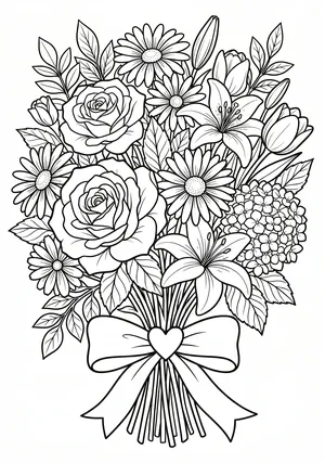 Blumenstrauß Ausmalbild