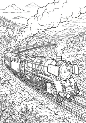 Steam Train Coloring Page