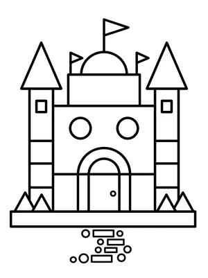 Burg Formen Ausmalbild