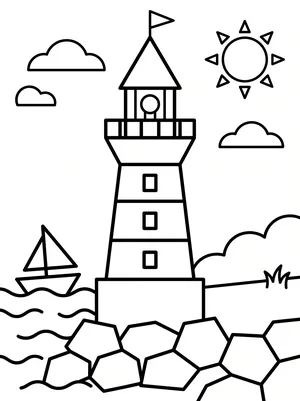 Leuchtturm Formen Ausmalbild