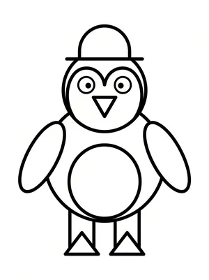 Pinguin Formen Ausmalbild
