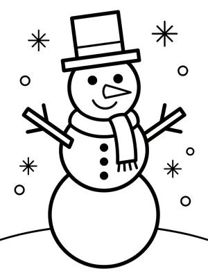 Schneemann Formen Ausmalbild