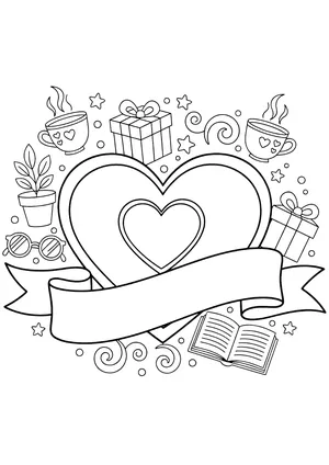 Heart coloring page