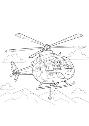 Hubschrauber Ausmalbild