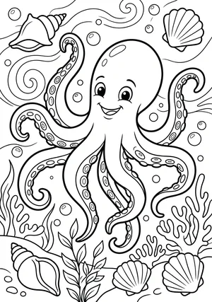 Oktopus Ausmalbild