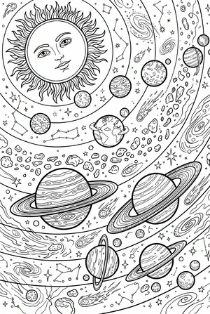 Solar System Coloring Page