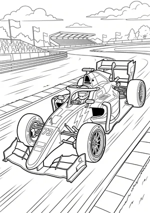 Racing Car Coloring Page