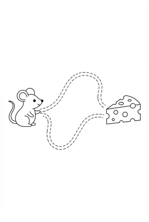 Schwungübung Maus zum Käse