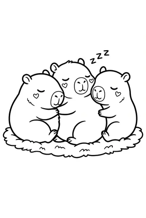 Capybara-Babys Ausmalbild