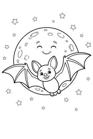 Flying Bat Coloring Page