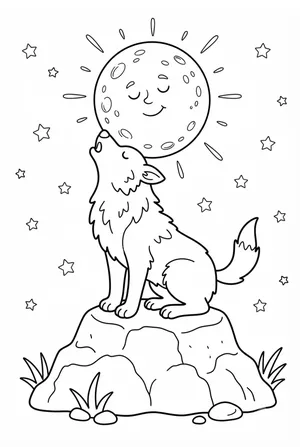 Howling Wolf Coloring Page