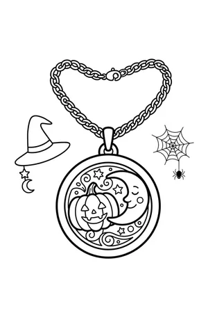 Witch Amulet Coloring Page