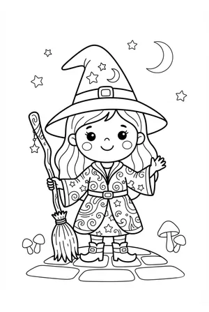 Little Witch Coloring Page