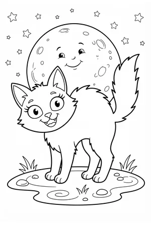 Black Cat Coloring Page