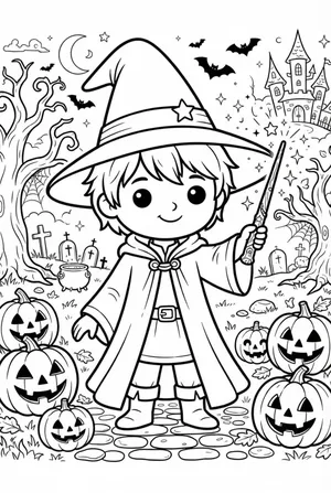 Apprentice Wizard Coloring Page