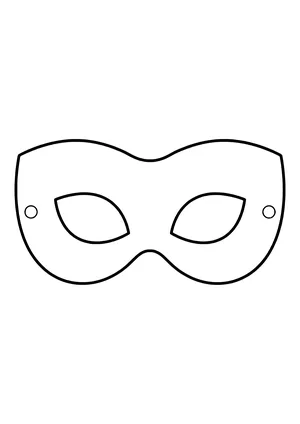 Classic blank eye mask template with a curved top edge for designing your own, ready to print